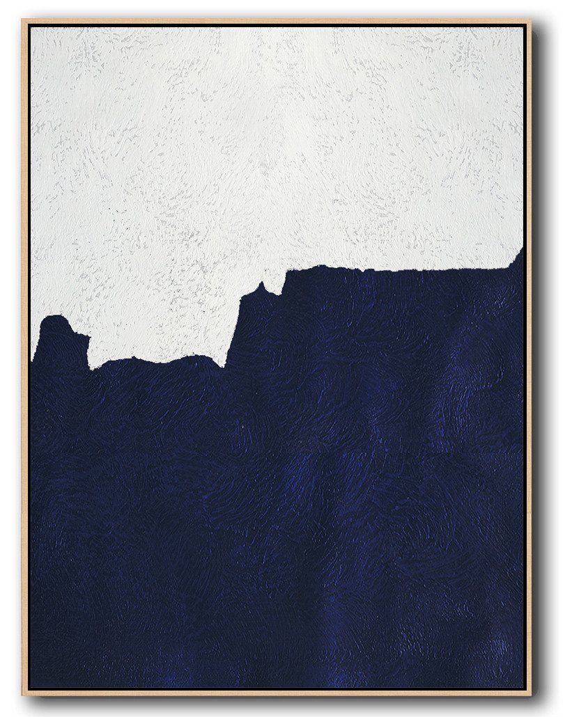 Extra Large Canvas Art,Navy Blue Abstract Painting Online,Acrylic Painting On Canvas